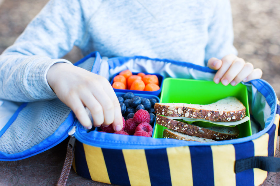 kid at school lunch