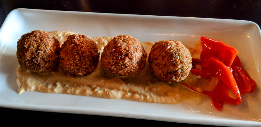 Boudin Balls with Red Remoulade Sauce